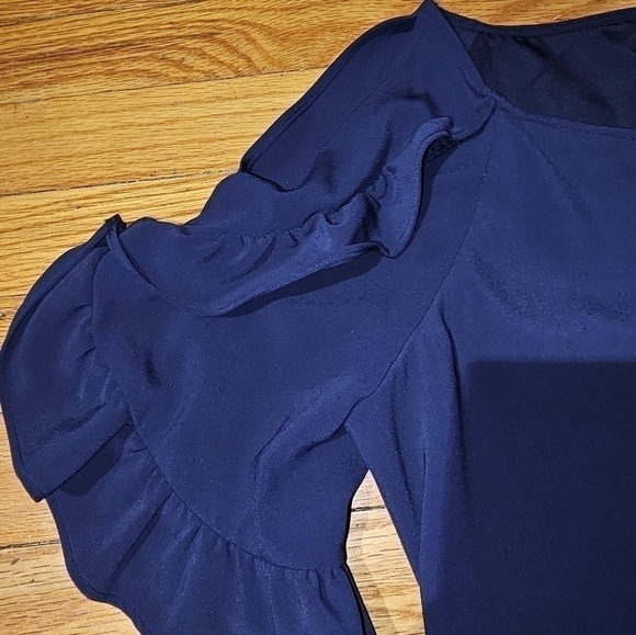 Laundry By Shelli Segal Blue Frill Dress sz 4 - Picture 3 of 5